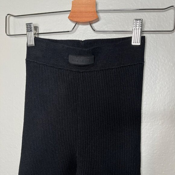 Essentials Fear of God Womens Ribbed Knit Black Leggings Small - Picture 7 of 8
